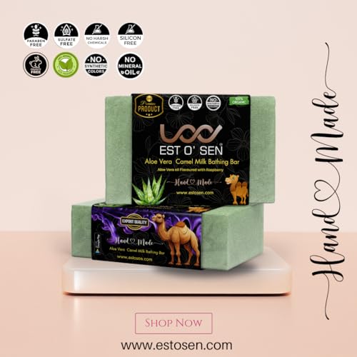 Estosen Pure Camel Milk Papaya Hand made soap, Camel Milk,PapayaPowder &amp; Oil Flavoured, 100% Organic, Paraben Free, Sulphate Free, No Synthetic Colours(FROM INDIA)JEZ - View 2 of 6