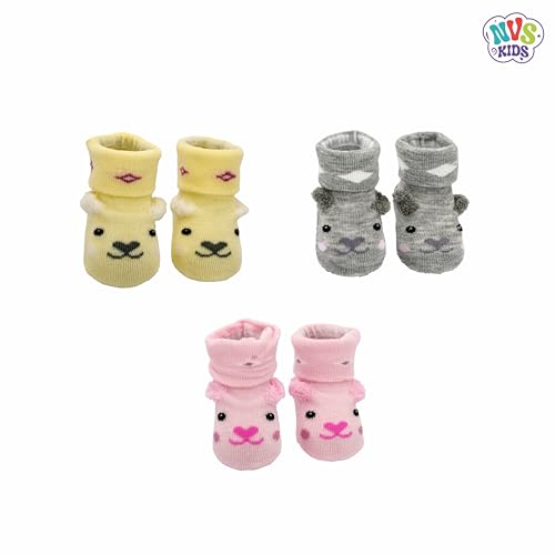 NVS KIDS Baby Socks Anti-Skid Cotton Ankle length Skin Friendly Baby Socks for Babies to Toddlers Boys And Girls, 0-12 Months, Multicolour - View 3 of 3