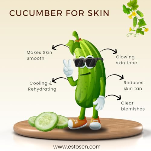 Estosen Goat Milk Cucumber Handmade Premium Soap 100% organic Goat Milk, Cucumber Powder, Cucumber Oil, Cold Pressed Coconut oil, Glycerin, Vitamin C, aloe vera oil, Almond Oil, Fragrance oil, and essential oil &amp; Lye (FROM INDIA)JEZ - View 3 of 7