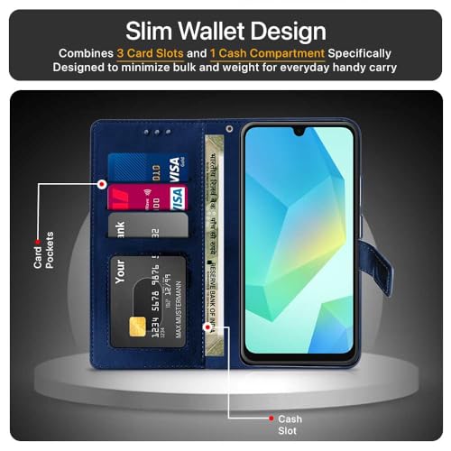 WOW IMAGINE Shock Proof Flip Cover Back Case Cover for Samsung Galaxy A16 5G (Flexible | Leather Finish | Card Pockets Wallet & Stand | Blue) (FROM INDIA FAAZ) - View 4 of 6
