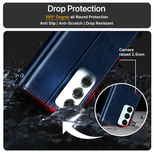 WOW IMAGINE Shock Proof Flip Cover Back Case Cover for Samsung Galaxy A16 5G (Flexible | Leather Finish | Card Pockets Wallet & Stand | Blue) (FROM INDIA FAAZ) - View 5 of 6