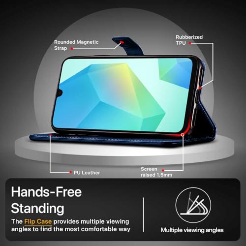 WOW IMAGINE Shock Proof Flip Cover Back Case Cover for Samsung Galaxy A16 5G (Flexible | Leather Finish | Card Pockets Wallet & Stand | Blue) (FROM INDIA FAAZ) - View 6 of 6