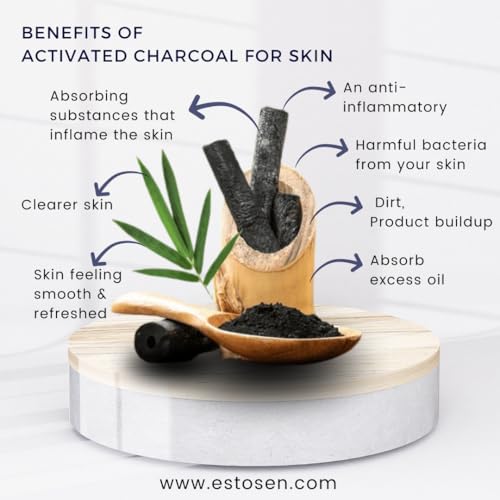 Estosen Handmade Activated Charcoal Menthol Premium soap - 100% organic - Activated Charcoal - Peppermint oil - Veg Glycerin - Cold Pressed Coconut oil -100%Paraben - Free -Sulphate Free - No Synthetic Colours 85GM (FROM INDIA)JEZ - View 3 of 7