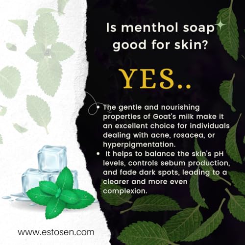 Estosen Olive oil Menthol Premium Hand-made soap - 100% organic - Olive oil - Peppermint oil - Veg Glycerin - Cold Pressed Coconut oil -100% Paraben - Free -Sulphate Free - No Synthetic Colours(FROM INDIA)JEZ - View 7 of 7