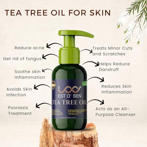Estosen Ashwagandha Tea Tree Premium Handmade soap - 100% organic - Tea tree oil - Manjistha Powder - Veg Glycerin - Cold Pressed Coconut oil -100% Paraben - Free -Sulphate Free - No Synthetic Colours(FROM INDIA)JEZ - View 4 of 7