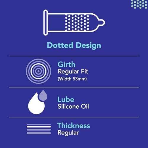 Bleu Vegan &amp; 100% Natural Latex Dotted Condoms for Men | with Extra Dots | Toxin Free - 8 Count (Pack of 2)(FROM INDIA)NUZ - View 4 of 6