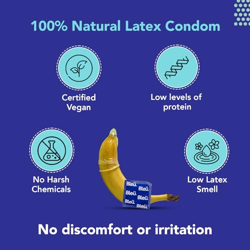 Bleu Vegan &amp; 100% Natural Latex Dotted Condoms for Men | with Extra Dots | Toxin Free - 8 Count (Pack of 2)(FROM INDIA)NUZ - View 6 of 6