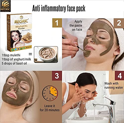 Reoric organic mulethi powder for face and kaolin clay powder|kaolin clay powder for face |mulethi powder for face |mulethi powder organic |licorice root powder(200g, Pack of 2) (FROM INDIA)SAB - View 6 of 7