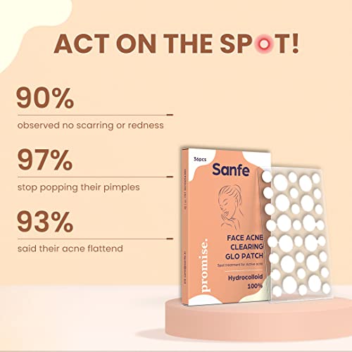 Sanfe Promise Face Acne Pimple Patch - Pack of 36 | Pimple Healing & Spot Clearing Patch | Absorbing Cover |Invisible, Blemish Spot, Hydrocolloid, Skin Treatment(FROM INDIA)NUZ - View 2 of 5