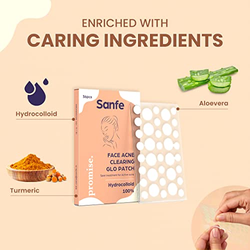 Sanfe Promise Face Acne Pimple Patch - Pack of 36 | Pimple Healing & Spot Clearing Patch | Absorbing Cover |Invisible, Blemish Spot, Hydrocolloid, Skin Treatment(FROM INDIA)NUZ - View 3 of 5