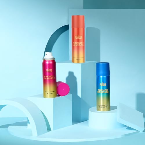 FRENCH ESSENCE Deodorant Spray Perfume | Deodorant for women Deo Body Spray,Long Lasting Fragrance, Fresh Scent deo combo(Pack of 3 (Aura,Bloom and Enchante))(FROM INDIA)NUZ - View 3 of 5