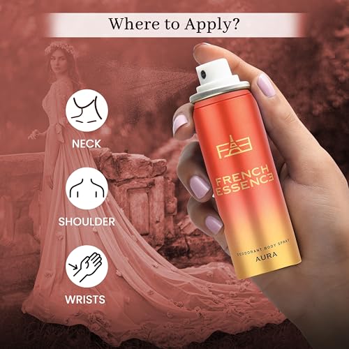 FRENCH ESSENCE Deodorant Spray Perfume | Deodorant for women Deo Body Spray,Long Lasting Fragrance, Fresh Scent deo combo(Pack of 3 (Aura,Bloom and Enchante))(FROM INDIA)NUZ - View 5 of 5