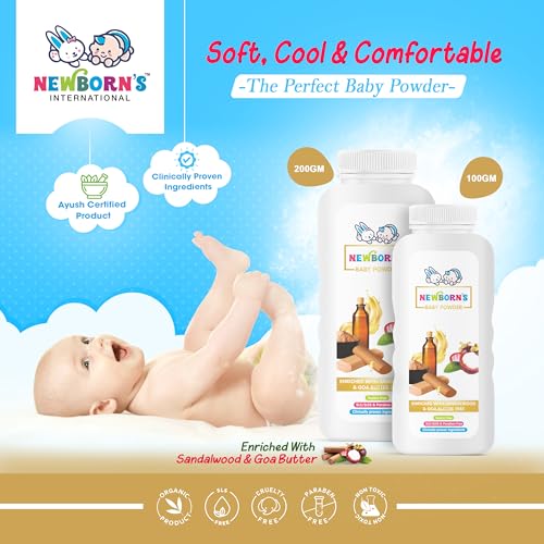 NEWBORN'S Natural Baby Powder|100G(Pack Of 1)|Enriched With Sandalwood ...