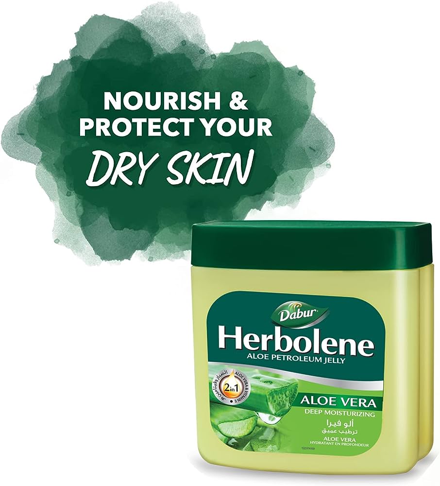 Dabur Herbolene Aloe Vera Petroleum Jelly | Enriched With Aloe Vera, Vaseline, Vitamin E & Petroleum Jelly | For Dry and Rough Skin - 225ml - View 2 of 2