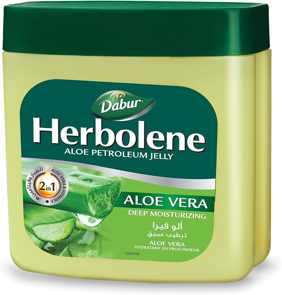 Dabur Herbolene Aloe Vera Petroleum Jelly | Enriched With Aloe Vera, Vaseline, Vitamin E & Petroleum Jelly | For Dry and Rough Skin - 225ml - Shop at Colombo Mall