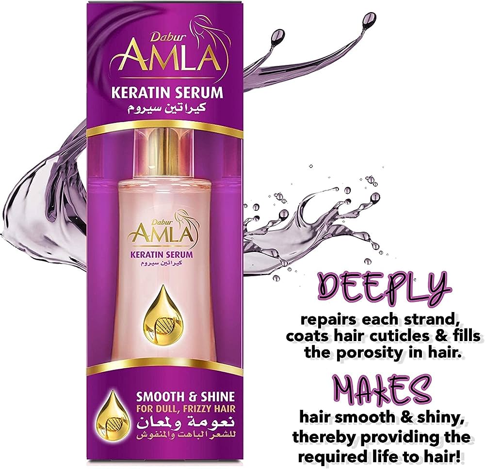 Dabur Amla Smooth & Shine Keratin Serum | Anti Frizz, Repair Treatment, Heat Protectant Formula | For Shine & Glossy Hair - 50 ml - View 4 of 4