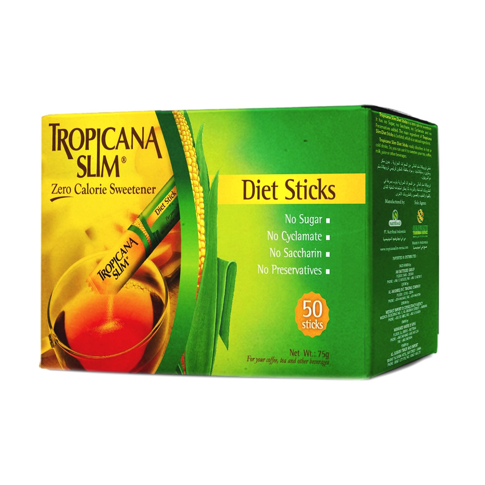 Tropicana Slim Calorie Free Sweetener, 50 Sticks, 75g - Shop at Colombo Mall