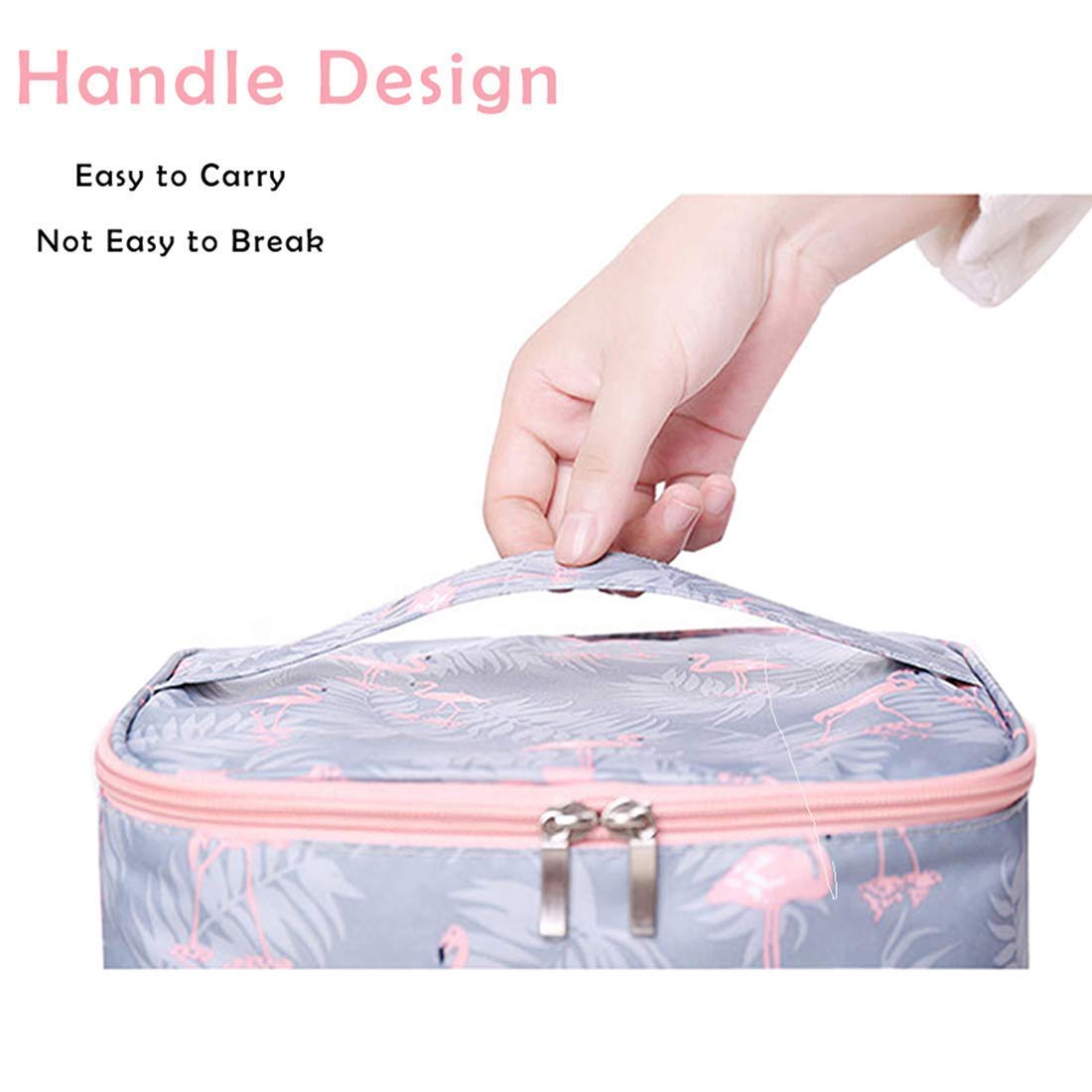 Winoso 1 Layer Makeup Toiletry Kit Organizer Polyester Zipper Travel Cosmetic Makeup Toiletry Bag - View 3 of 3