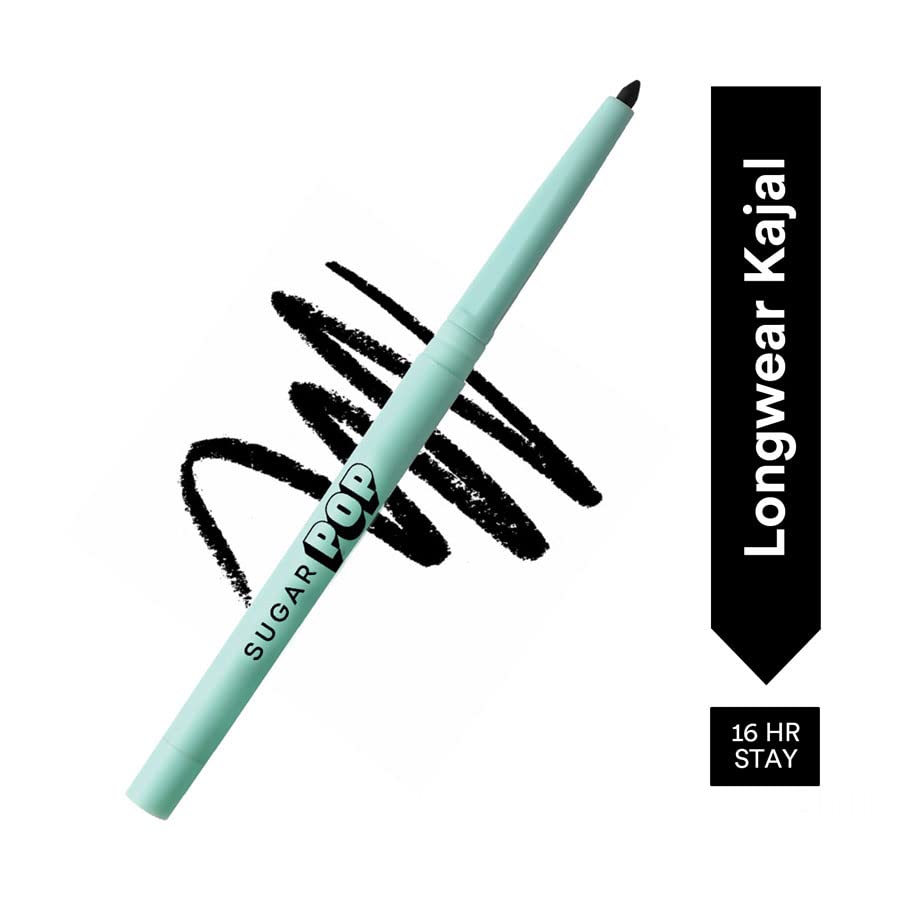 SUGAR POP Longwear Kajal Matte Finish, Intense Dark Kohl Kajal For Women Long Lasting, Smudge Proof, Water Proof, Single Stroke Velvet Finish Lasts Up To 16Hrs - 01 Black - Shop at Colombo Mall