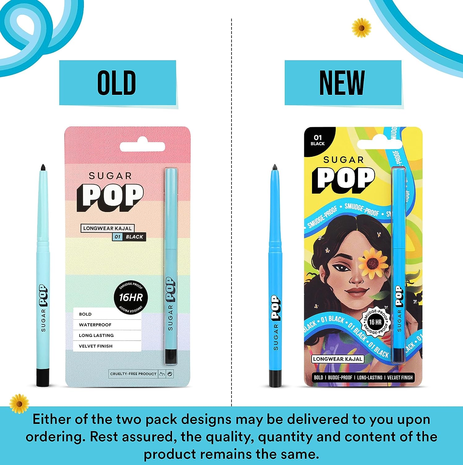 SUGAR POP Longwear Kajal Matte Finish, Intense Dark Kohl Kajal For Women Long Lasting, Smudge Proof, Water Proof, Single Stroke Velvet Finish Lasts Up To 16Hrs - 01 Black - View 3 of 3