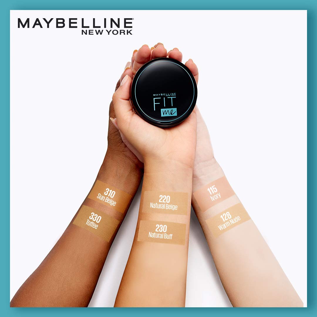 Maybelline New York Oli Control Powder, With SPF to Protect Skin from Sun, Absorbs Oil, Fit Me, 128 Warm Nude, 6g - View 4 of 4