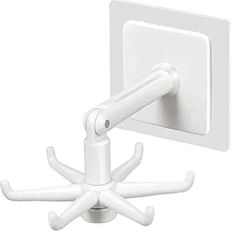 Clixera 360 Degree Rotating Hook | Wall Mounting Kitchen Utensils Rack | Self Adhesive Waterproof Wall Mounted Hanging Rotary Hook for Hanging Bathroom Organizer | Pack 1 - View 2 of 2