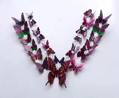 Rangoli Plastic 3D Butterfly Magnet 13 or 15cm Purple with Magnet Pack of 12 - Shop at Colombo Mall