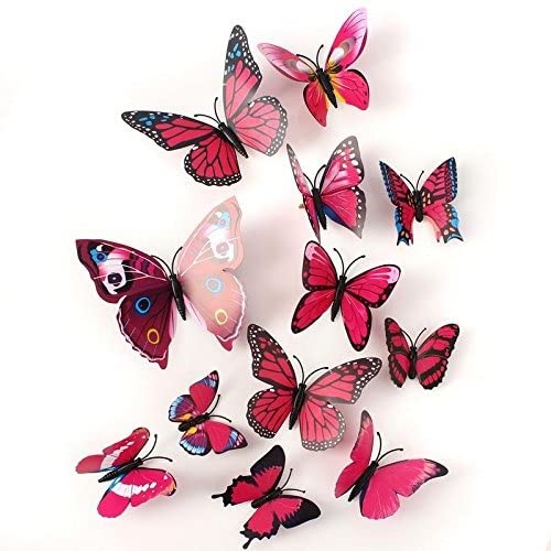 Rangoli Plastic 3D Butterfly Magnet 13 or 15cm Purple with Magnet Pack of 12 - View 2 of 2