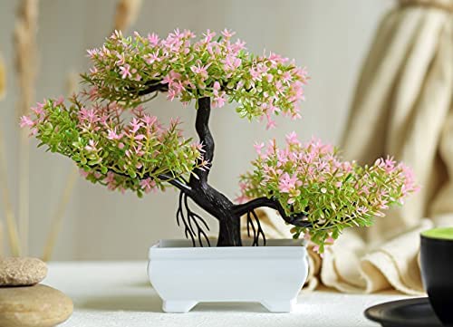 SATYAM KRAFT 1 Pc Artificial Bonsai Tree with Designer Pot for Home Decor, Room Decorations, Living Room Table, Diwali Decoration Plants and Craft Items Corner (Pack of 1) - View 2 of 2