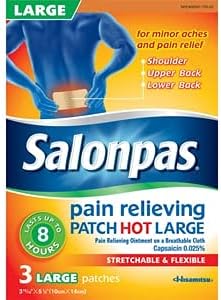 Salonpas Pain Relieving Patch HOT LARGE Stretchable & Flexible 3 Patches. - View 2 of 2