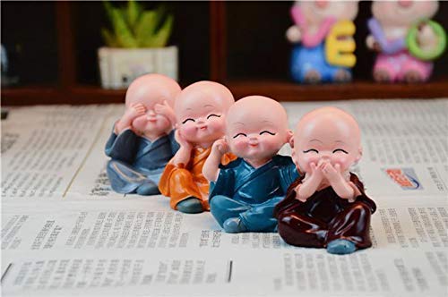 The Bright Storey ® Baby Monk Buddha Set of 4 Decorative Showpiece Figurines (Multicoloured) - Shop at Colombo Mall