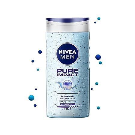 NIVEA MEN Pure Impact Shower Gel. Body, Face & Hair. (250ml) - Shop at Colombo Mall