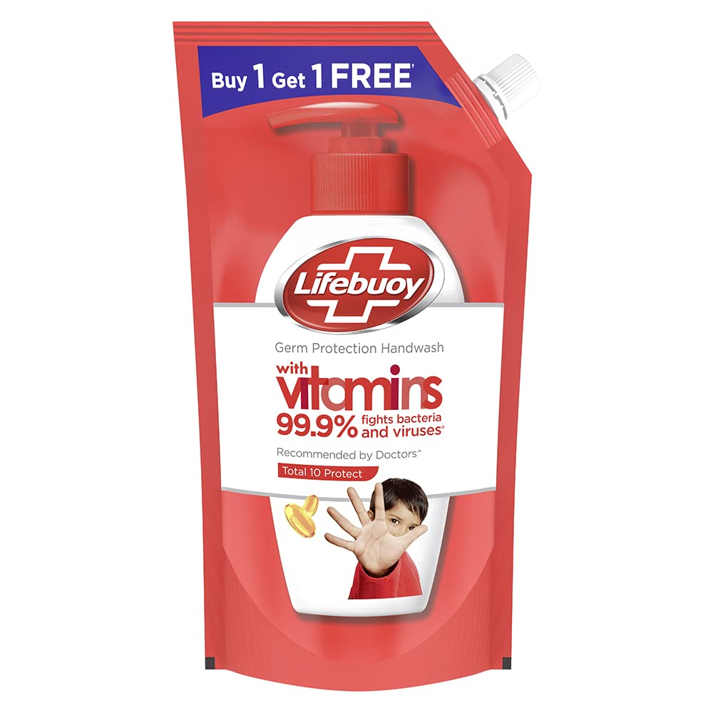 Lifebuoy Total 10 Germ Protection Liquid Handwash Refill Pack, 725ml (1+1 Free Combo) | Kills 99.9% Germs | Liquid Handwash Fights Bacteria & Viruses - Shop at Colombo Mall