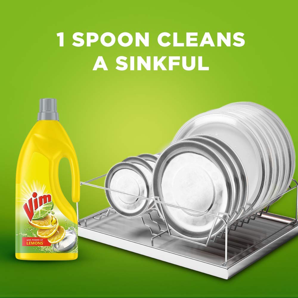 VIM Fresh Lemon Fragrance Dishwash Liquid Gel 1.8 L, Leaves No Residue, Grease Cleaner For All Utensils - Liquid Kitchen Soap, - View 2 of 2