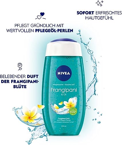 NIVEA Fresh Shower Frangipani & Oil Naturally caring & refreshing. (250ml) - View 3 of 5