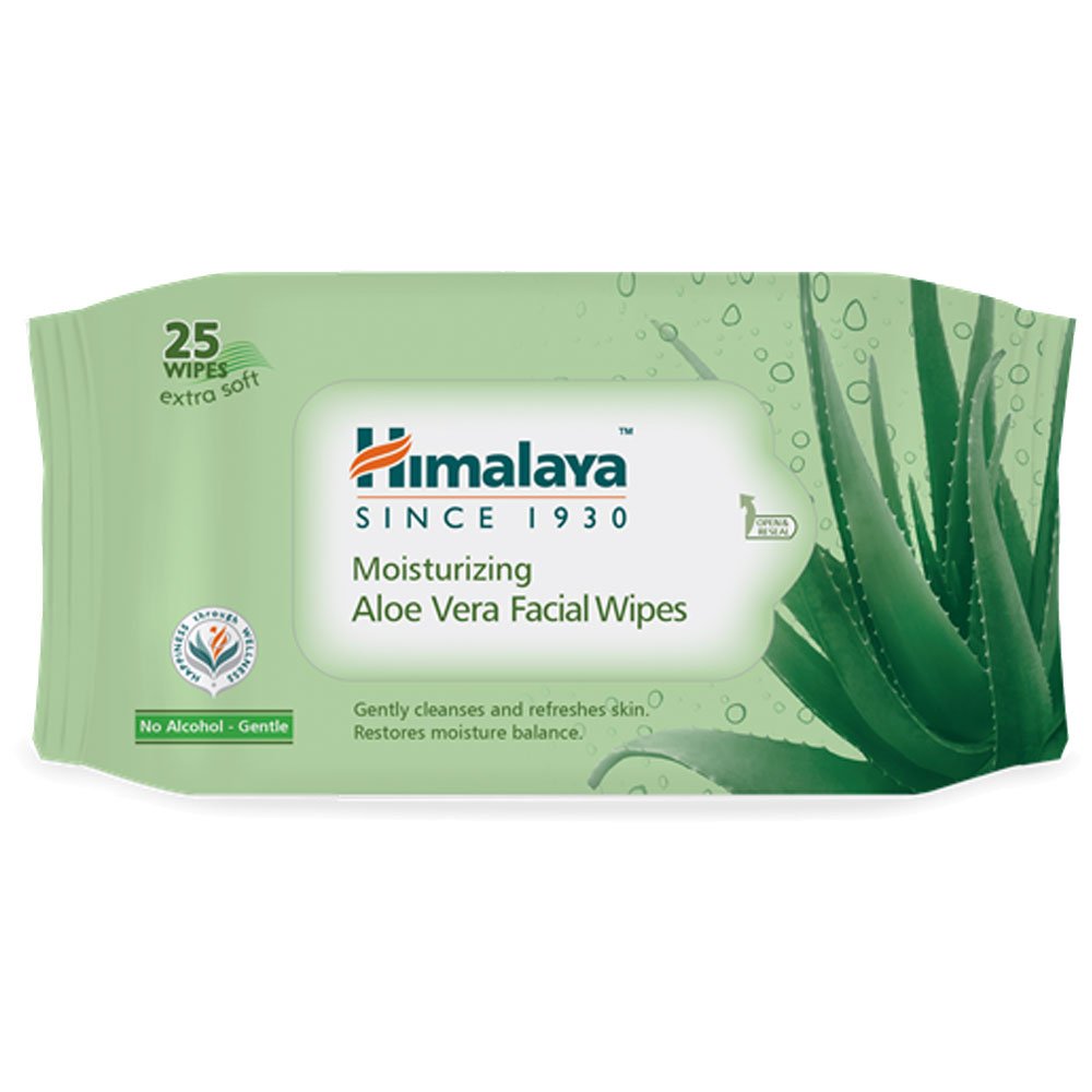 Himalaya Moisturising Aloe Vera Facial Wipes, 25 Count - Shop at Colombo Mall