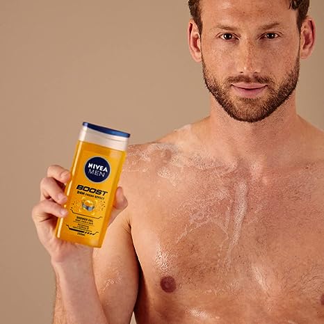 NIVEA MEN Boost 24h Fresh Effect. Revitalizing + Caffeine 3 in 1 Body, Face & Hair Shower Gel. (250ml) - View 3 of 3