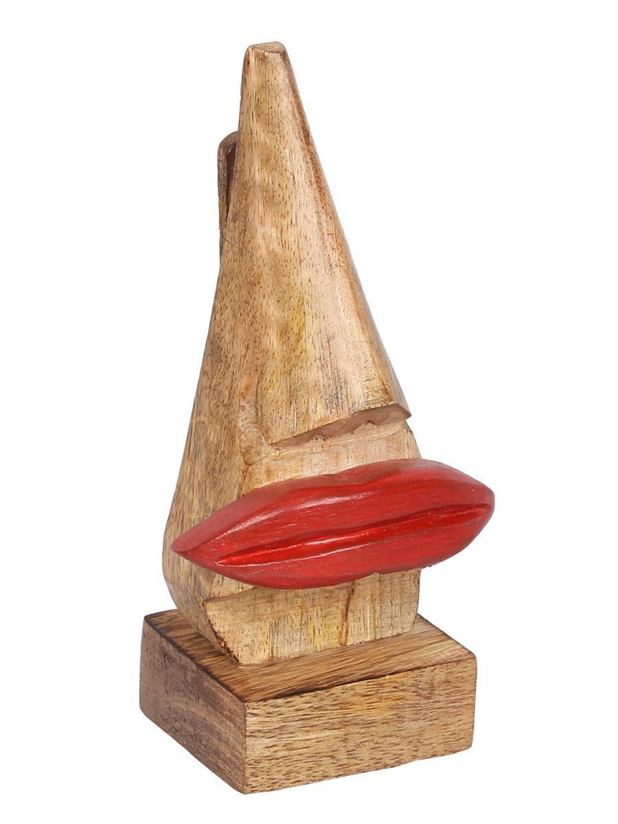 Serenz Wooden Nose Shaped Eyeglass Spectacle Holder Display Stand Home Decorative Red Lips ((3x3x7 inch, Multicolour)) - Shop at Colombo Mall