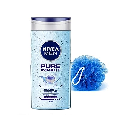 NIVEA MEN Pure Impact Shower Gel. Body, Face & Hair. (250ml) - View 2 of 4
