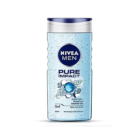 NIVEA MEN Pure Impact Purifying + Minerals Shower Gel. Body, Face & Hair. (250ml) - Shop at Colombo Mall