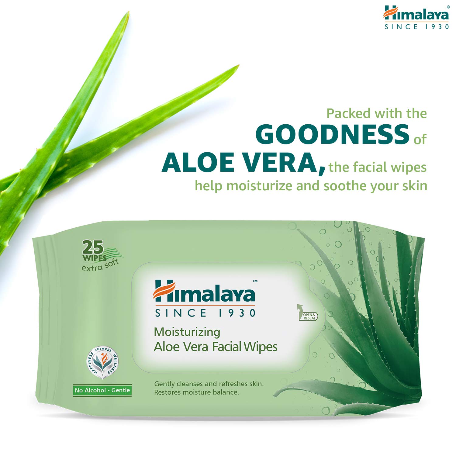 Himalaya Moisturising Aloe Vera Facial Wipes, 25 Count - View 2 of 2