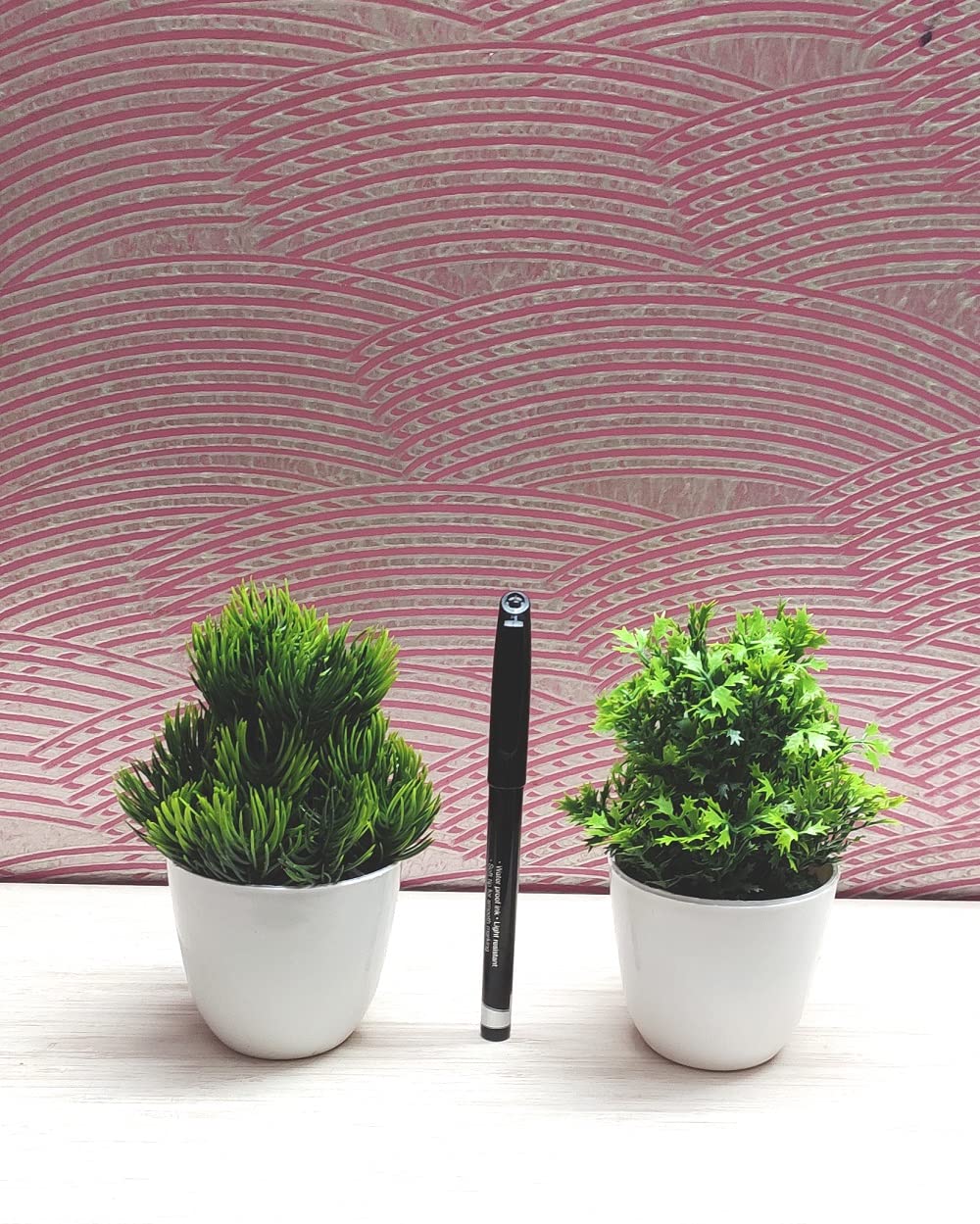 DUCTOR Unique Design Natural Looking Bonsai Artificial Small Green Plant with Pot Combo of 4. for Home, Office Decorate H~15cm (6 INCH) - View 3 of 4