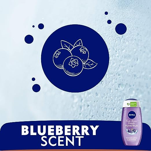 NIVEA Fresh Shower Fresh Powerfruit Naturally caring & refreshing Blueberry scent. (250ml) - View 4 of 5
