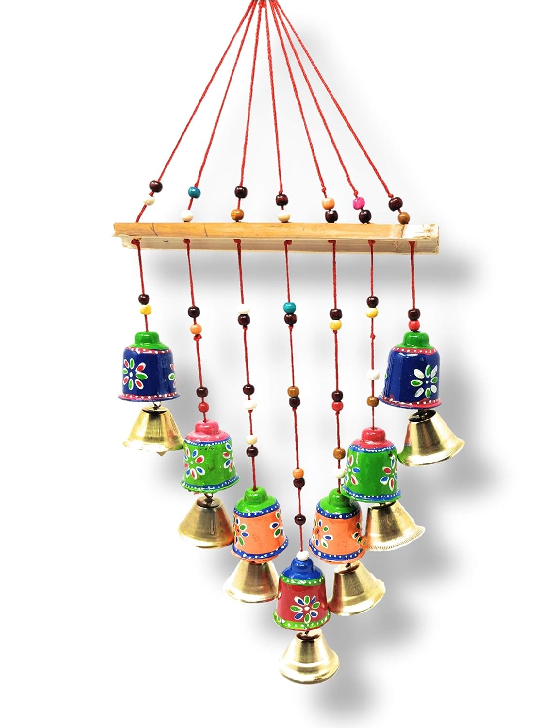 JH Gallery Handcrafted Recycled Material Rajasthani Wind Chime Door/Wall Hanging (Multicolor, Pack of 1) (Hight-20 Inches, Bells) - View 2 of 2