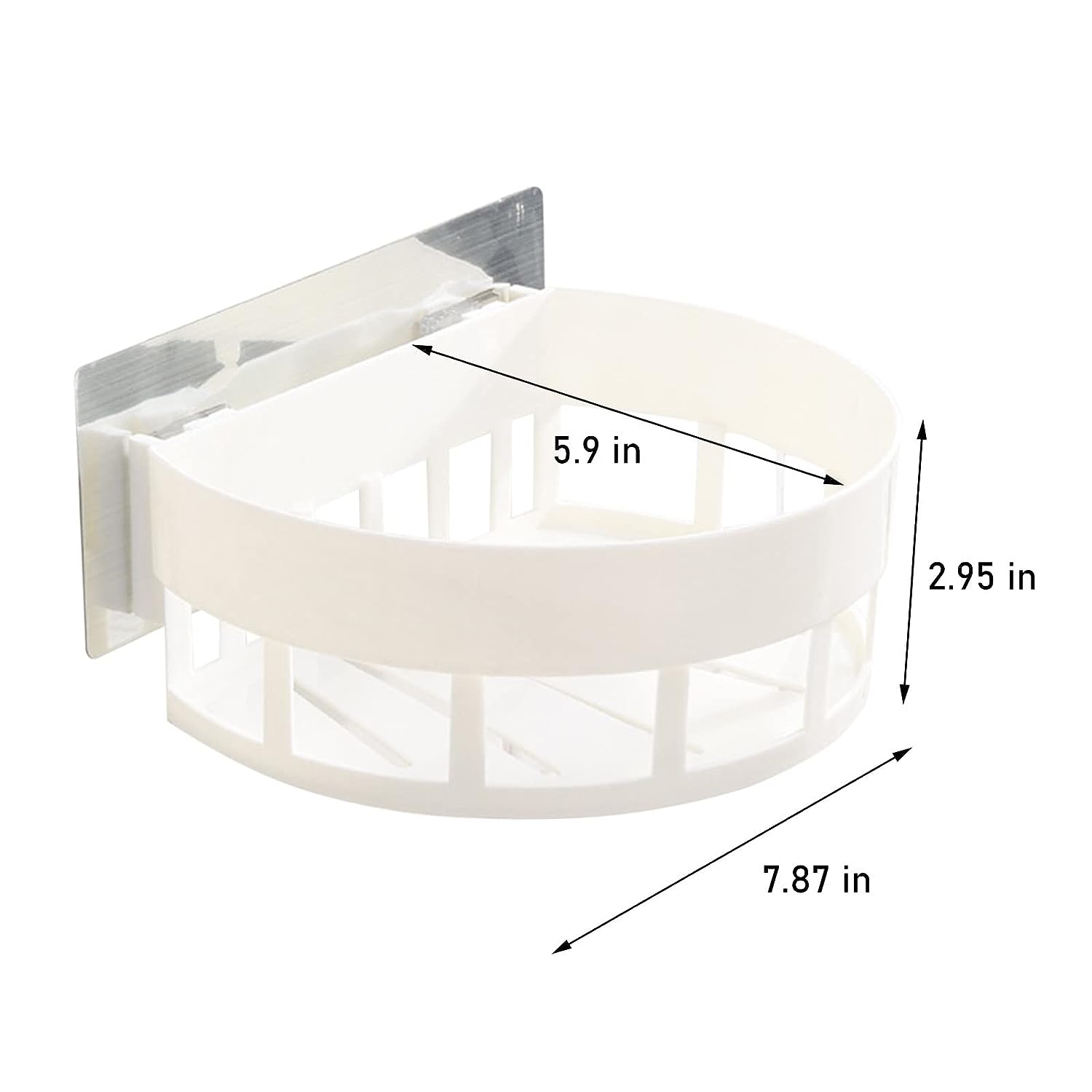ADL PASSION ABS Plastic Multipurpose Shower Shelf- Bathroom Accessories Toiletry & Kitchen Organizer Shelf (White) - View 2 of 2