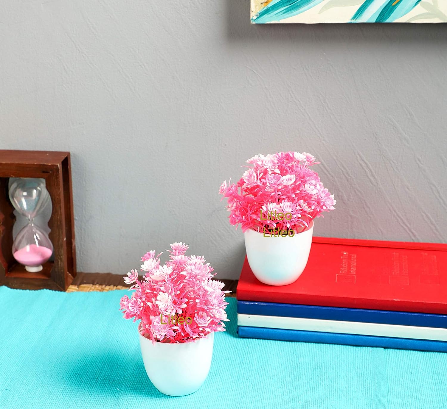 Litleo Set of 2 Great for Home Or Office Decoration or Birthday Mini Pink Table top Bonsai - Related product
