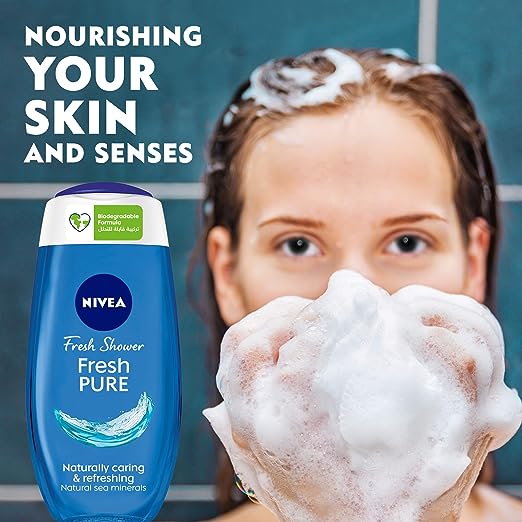 NIVEA Fresh Shower Fresh Pure Naturally caring & refreshing Natural Sea minerals. (250ml) - View 3 of 6