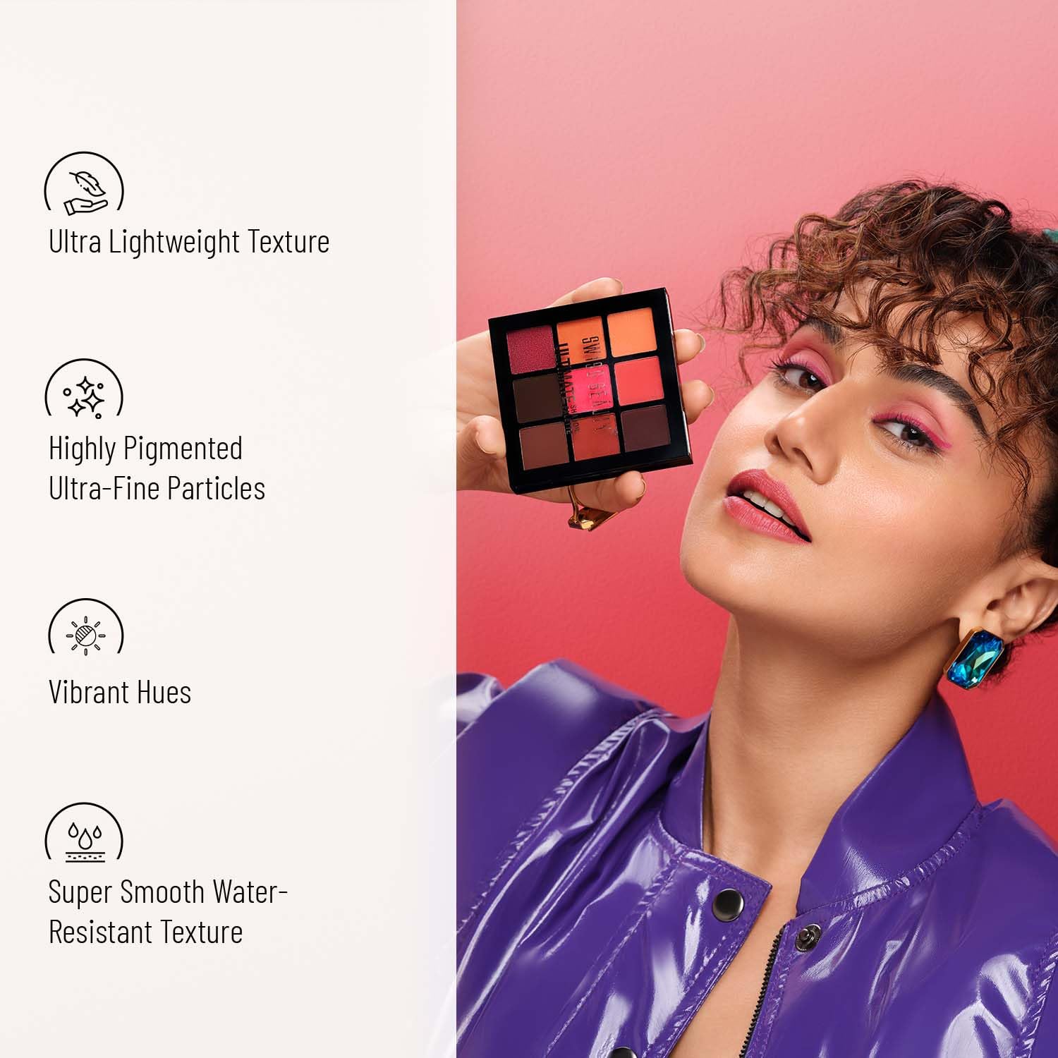 Swiss Beauty Ultimate 9 Pigmented Colors Eyeshadow Palette Long Wearing And Easily Blendable Eye Makeup Palette Matte, Shimmery And Metallic Finish - Multicolor-06, 6G - View 2 of 2