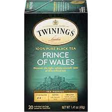 Twinings London Prince of Wales. Velvety Smooth & Mild, Caffeinated Tea. (40g)  20 Tea Bags. - View 2 of 3