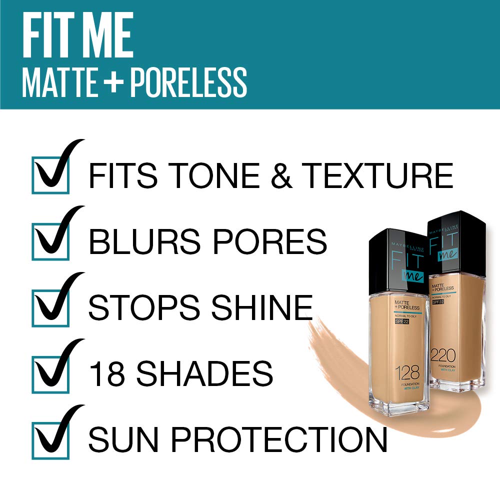 Maybelline New York Liquid Foundation, Matte Finish, With SPF, Absorbs Oil, Fit Me Matte + Poreless, 115 Ivory, 30ml - View 2 of 2